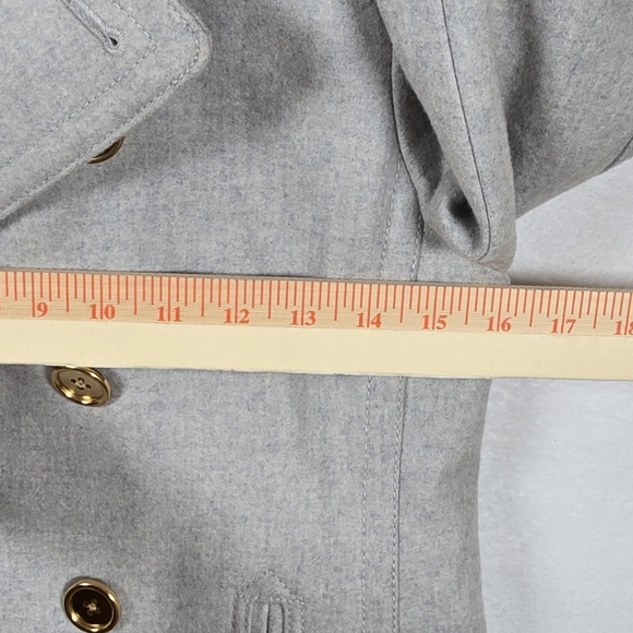 J.Crew Wool Cashmere By Nello Gori Double Breasted Peacoat Gold Buttons 0 Petite - Picture 14 of 16